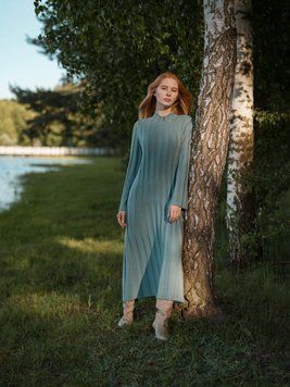 СУКНЯ МІДІ З МЕРИНОСОВОЇ ВОВНИ &laquo;SOLCO&raquo; ШАВЛІЯ mdsosam01 фото